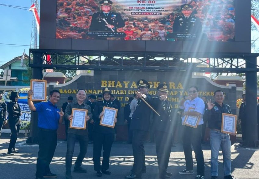 HUT Bhayangkara Ke-80, Polres Ciamis Berikan Penghargaan Kepada Empat Organisasi Pers