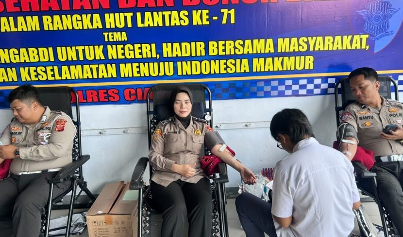 Sat Lantas Polres Ciamis Gelar Bakti Kesehatan, Donorkan 36 Labu Darah Dalam Rangka Hari Lalu Lintas Ke-71